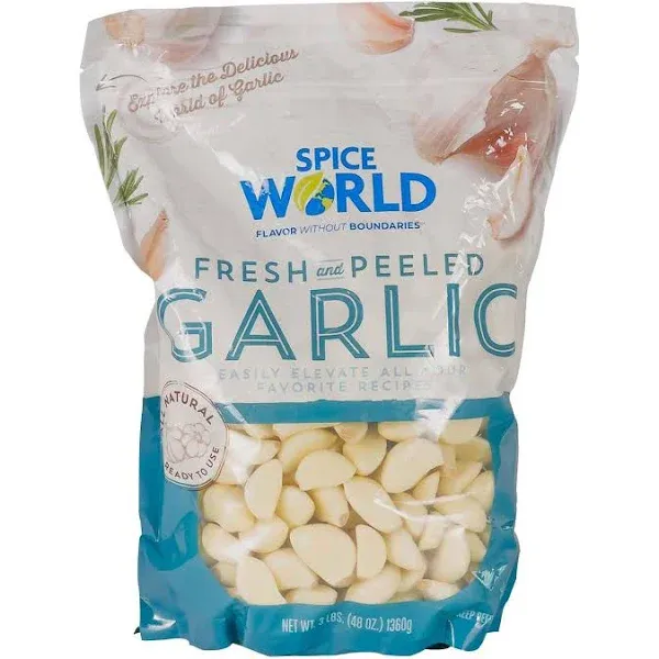 Spice World Fresh and Peeled Garlic - 3 lbs