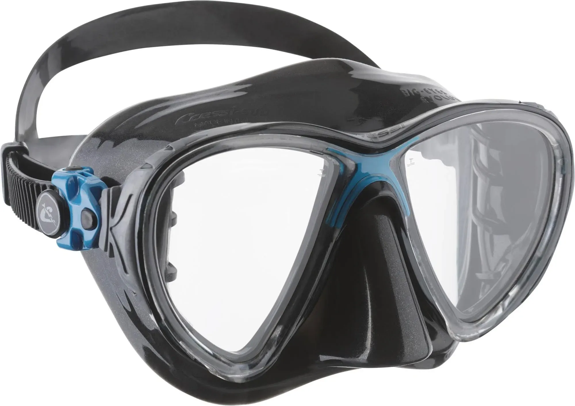 Cressi Big Eyes Evolution Adult Size Scuba Mask - Blue / Black