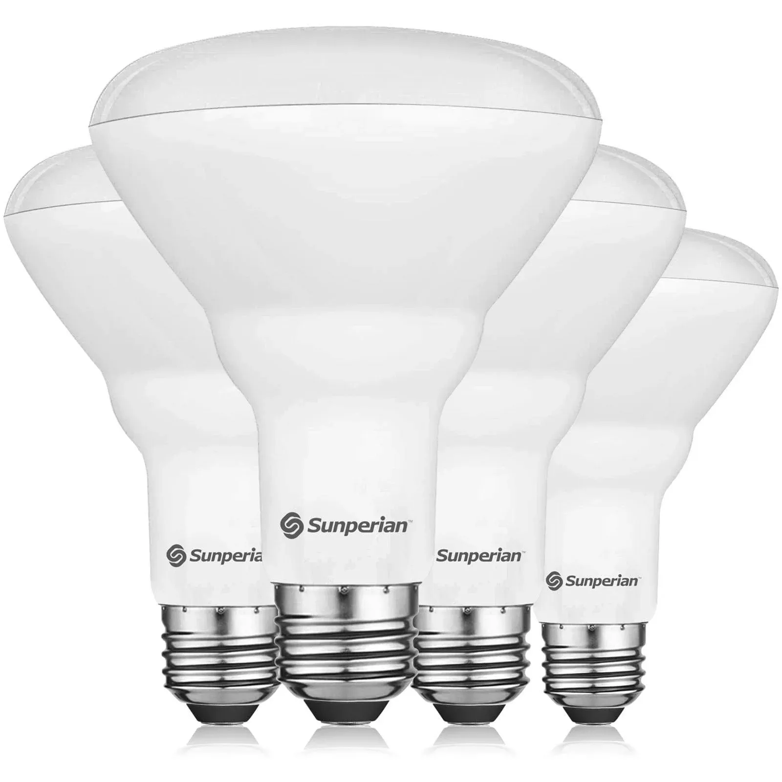 SUNPERIAN BR30 LED Bulb, 8.5W=65W, 3000K Soft White, 800 Lumens, Dimmable Flood Light Bulbs for Recessed Cans, Enclosed Fixture Rated, Damp Rated, UL Listed, E26 Standard Base (4 Pack)