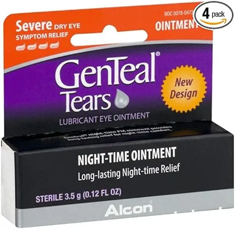 Genteal Pm Dry Eye Relief Severe Night-Time Ointment .12 fl oz (4 Pack)