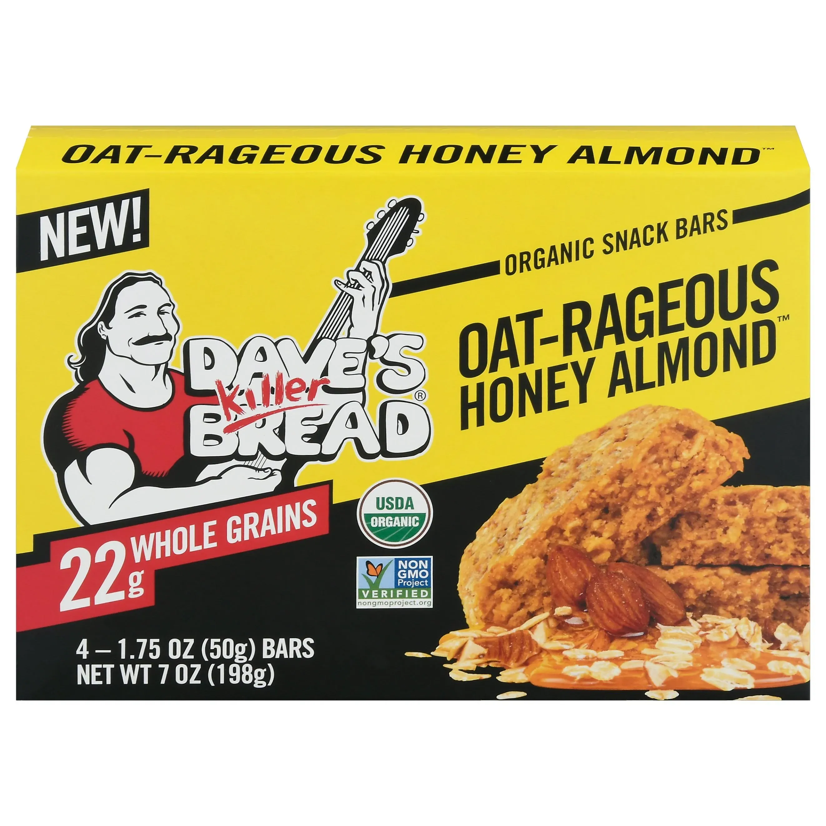 Dave's Killer Bread Oat-Rageous Honey Almond Organic Snack Bars