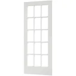 EightDoors 80" x 30" 15-Lite French Clear Glass White Prefinished Solid Wood Core Door