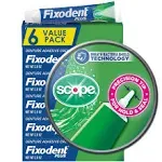 Fixodent Control Denture Adhesive Cream Plus Scope Flavor, 2 oz (Pack of 6)