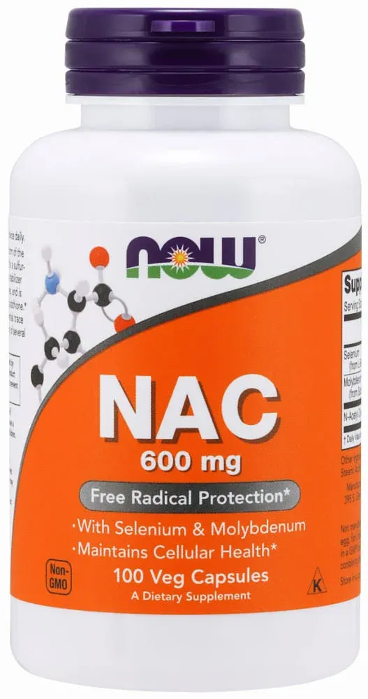 Now NAC, 600 mg, Veg Capsules - 100 veg capsules