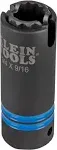 Klein Tools 66031 3-in-1 Slotted Impact Socket, 12-Point, 3/4 and 9/16"