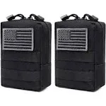 2 Pack Molle Pouches - Tactical Compact Water-Resistan<wbr/>t EDC Pouch Black