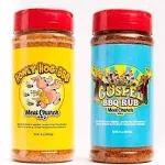 Meat Church BBQ Rub Combo: Honey Hog (14 oz) and Holy Voodoo (14 oz) BBQ Rub and Seasoning for Meat and Vegetables Gluten Free One Bottle of Each