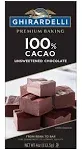 Ghirardelli Premium 100% Cacao Unsweetened Chocolate Baking Bar