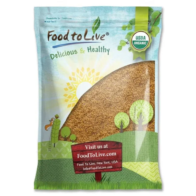 Food to Live Organic Golden Flax Seeds, 12 Pounds – Whole Raw, Non-GMO, Kosher, Vegan, Bulk. Rich in Omega-3 Fatty Acids, Protein, Dietary Fiber. Great for Smoothies, Salads, Granola, & Baked Goods.