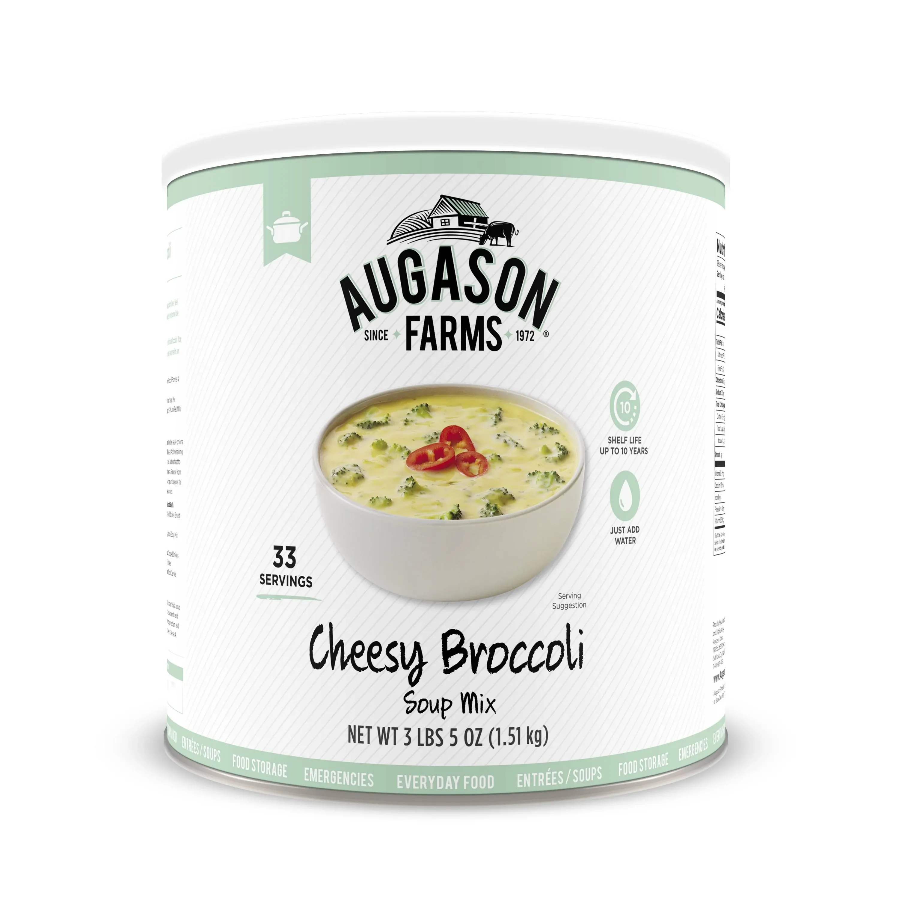 Augason Farms Soup Mix, Cheesy Broccoli - 54 oz