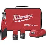 M12 FUEL 12V Lithium-Ion Brushless Cordless High Speed 3/8 in. Ratchet Kit w/(2) Batteries, Charger and Bag