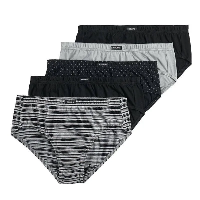 Men's Equipo 5-Pack Low Rise Briefs, Size: Small, Iron Ore Black Black