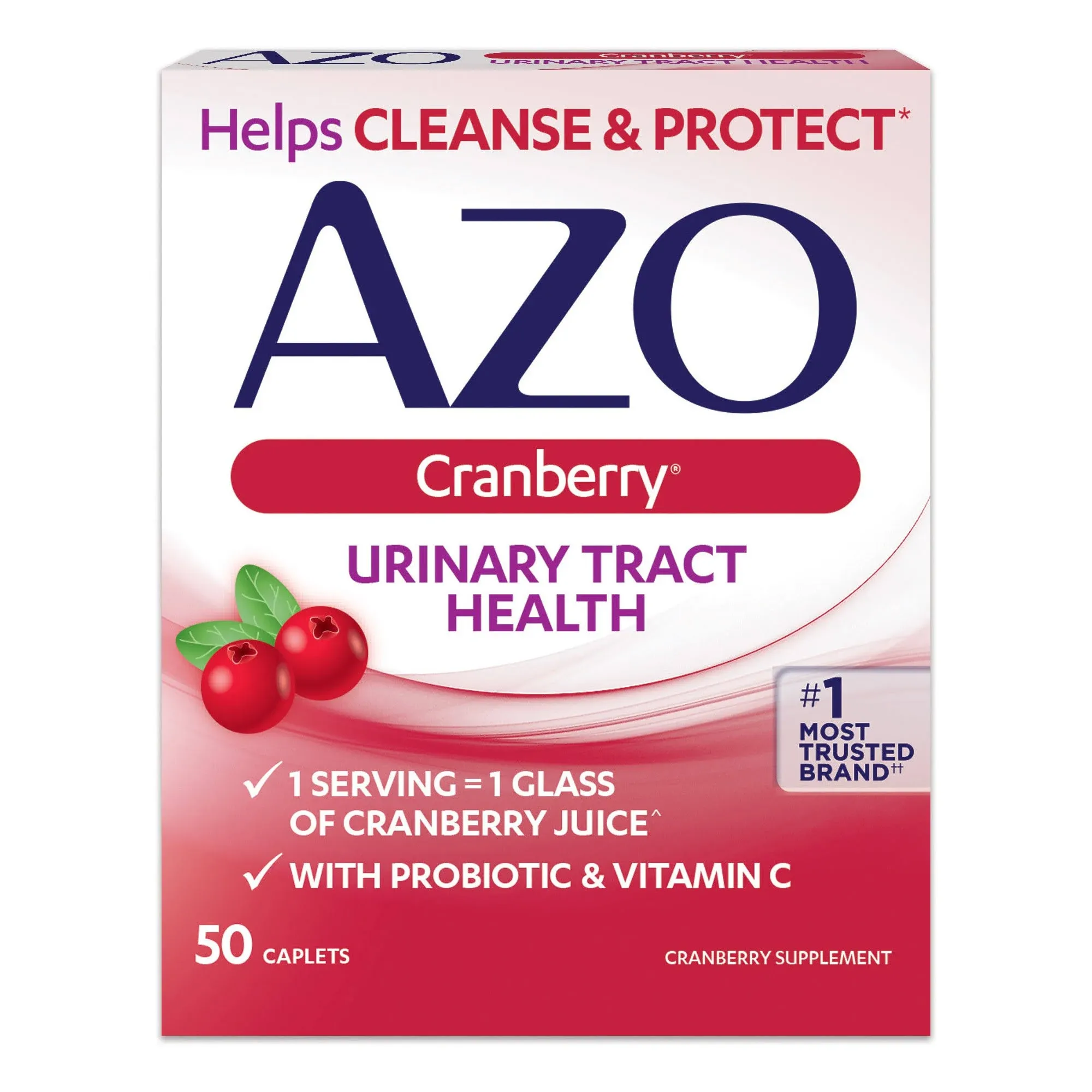 AZO Cranberry for Urinary Tract Health, Cleanse + Protect - 50ct