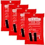 Emergency Fire Blanket Home Kitchen Office Protection Fireproof 39.37&#034; 2-4 Pack