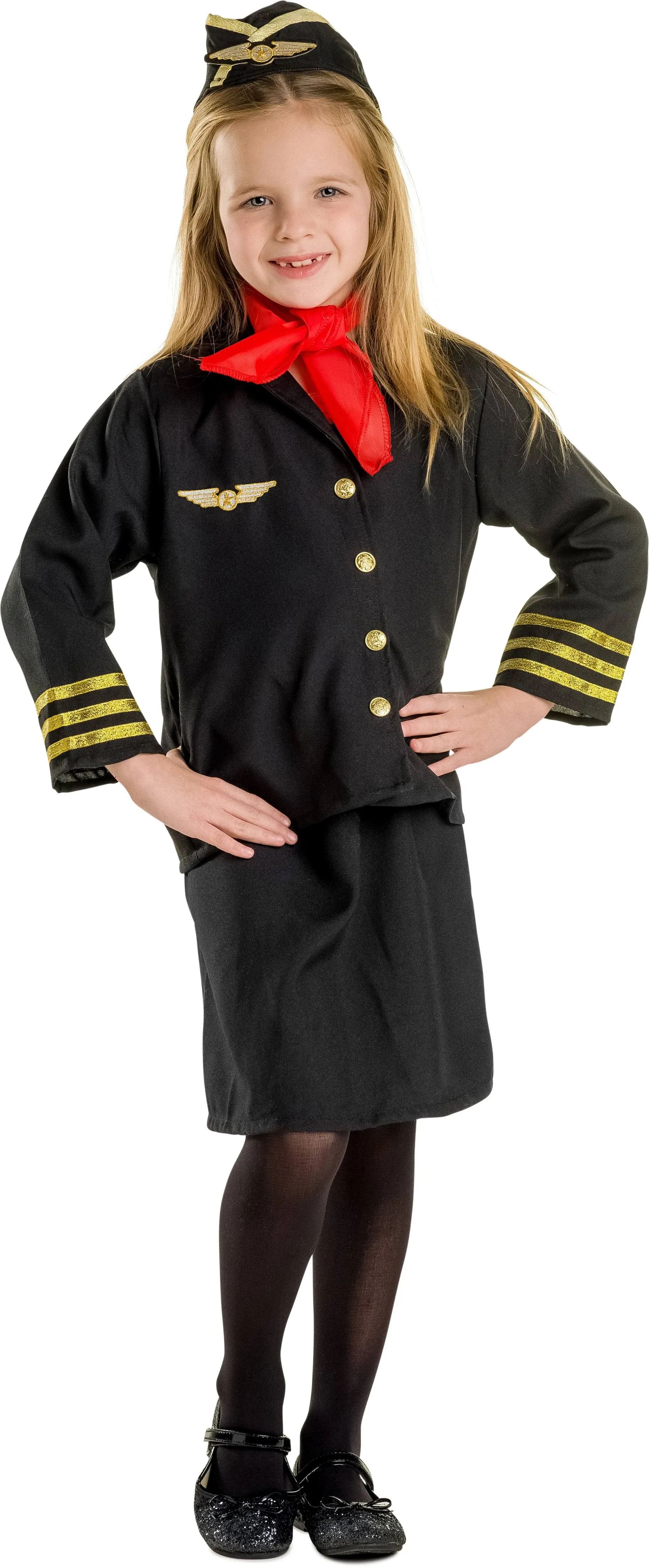 Dress Up America Flight Attendant Costume for Kids - Stewardess Costume Set for Girls