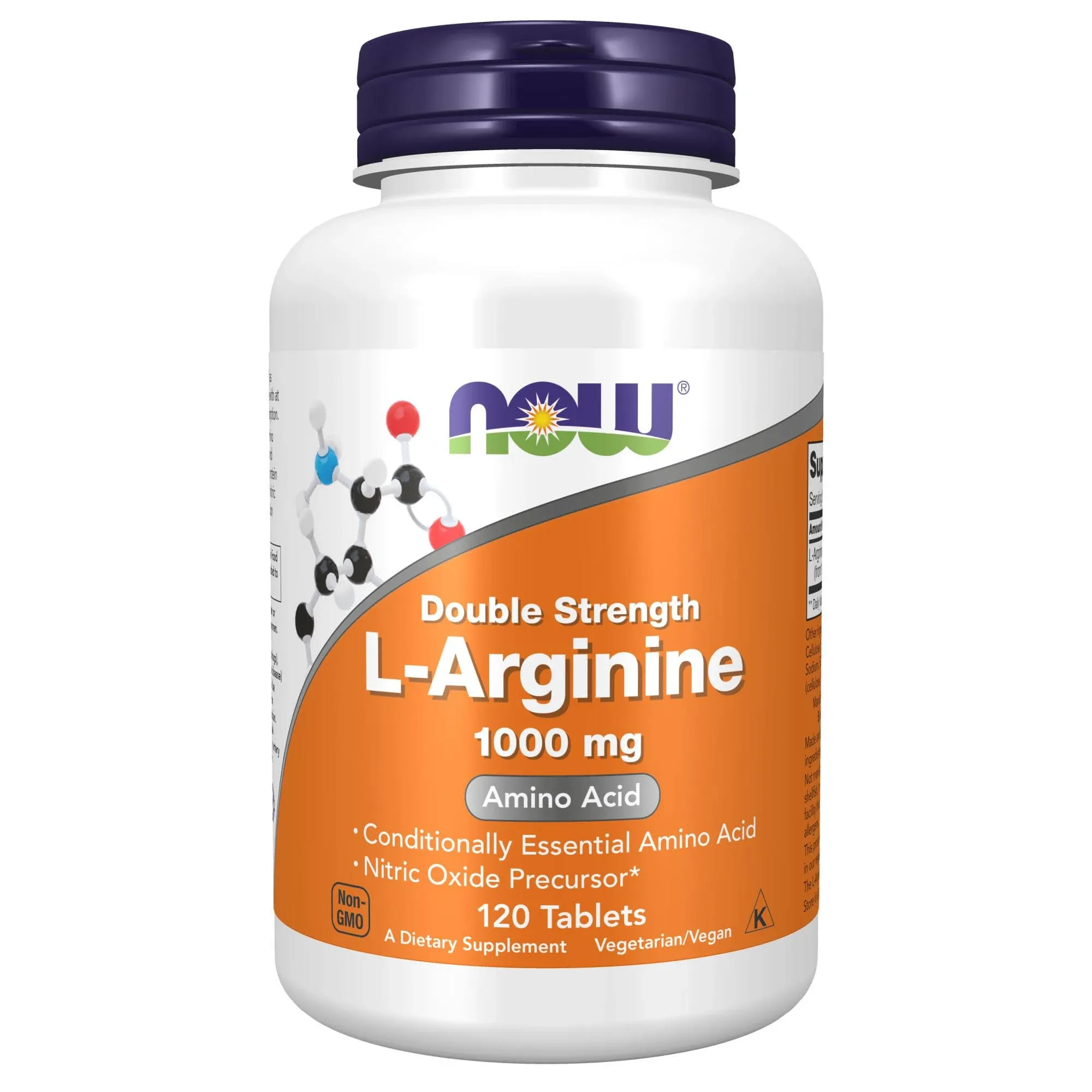 Now L-Arginine, Double Strength, 1000 mg, Tablets - 120 tablets