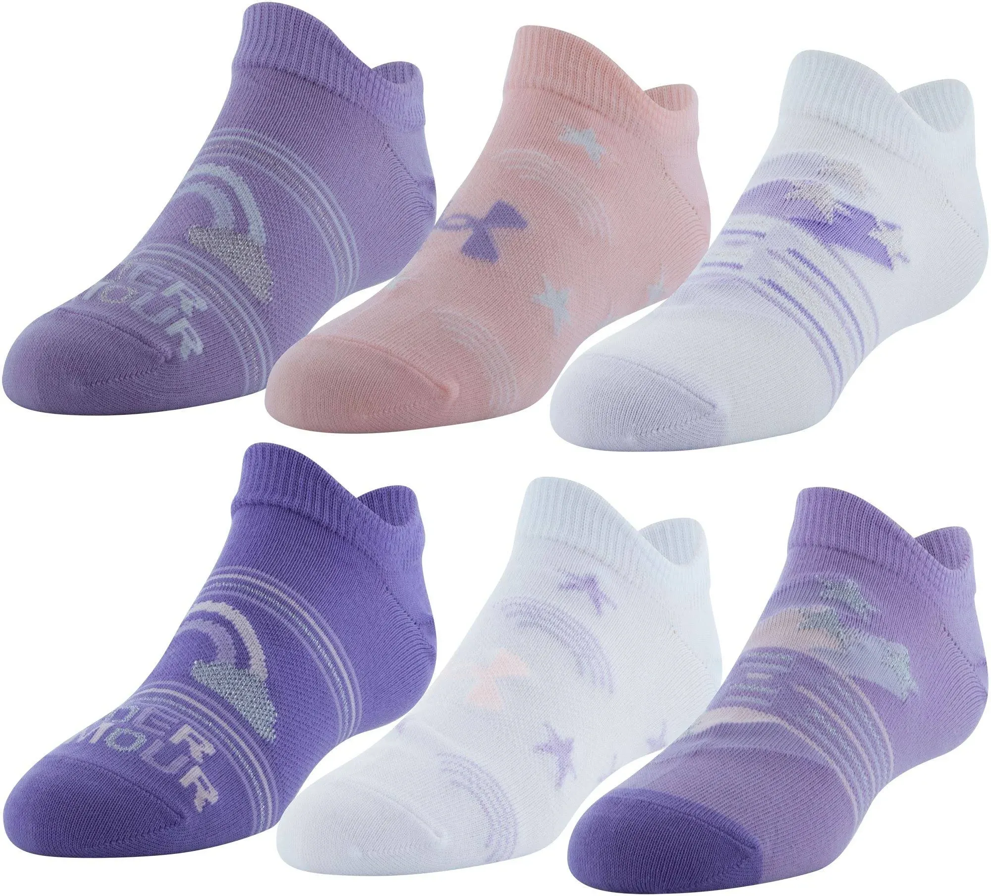 Under Armour Kids' Essential 2.0 Lightweight No Show Socks, 6-Pairs