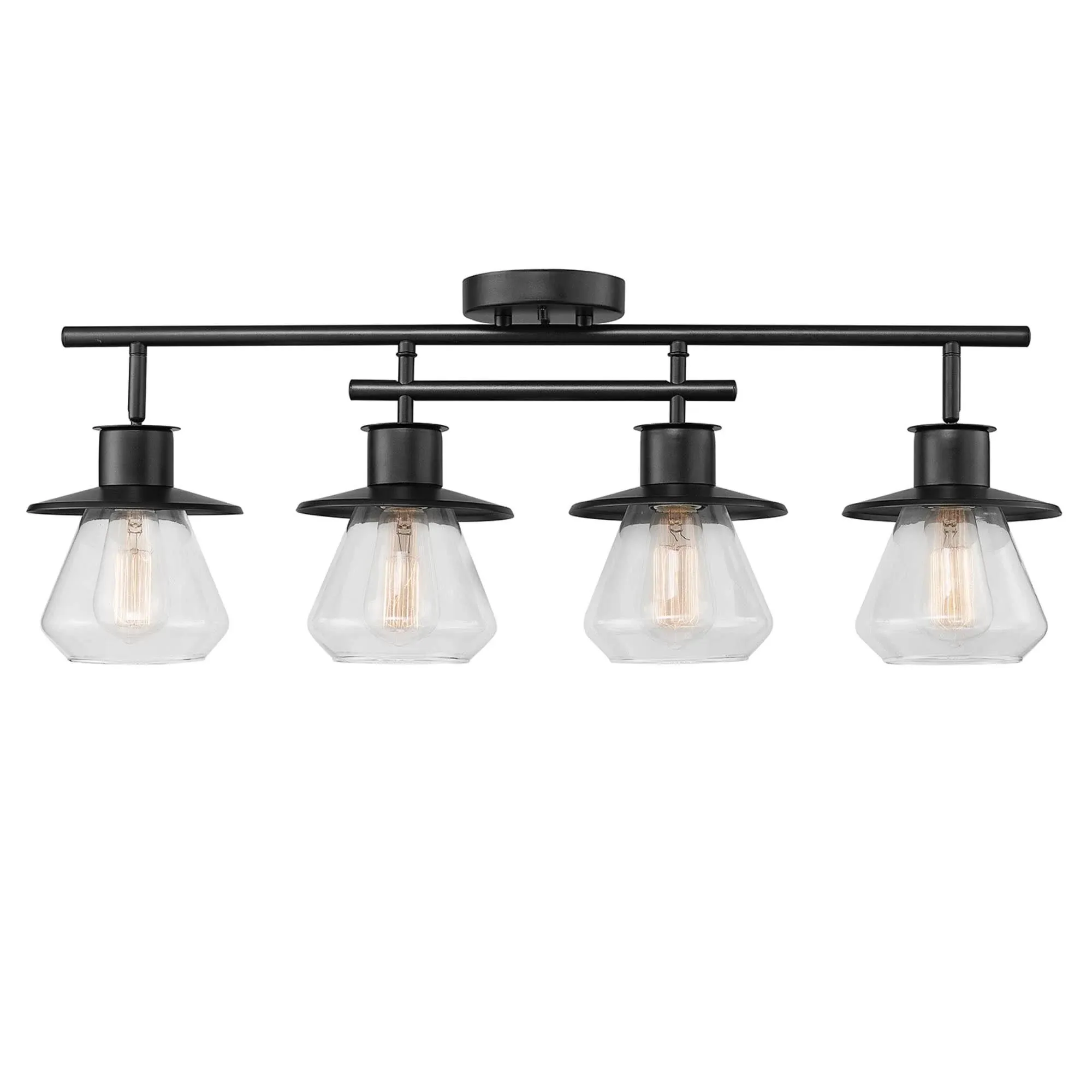 Globe Electric Nate 2 ft. 4-Light Dark Bronze Track Lighting Kit w/ Clear Glass