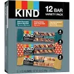 Kind Nut Bars Favorites Variety Pack, 1.4 Ounce, 12 Count, Dark Chocolate Nuts and Sea Salt, Peanut Butter Dark Chocolate, Caram