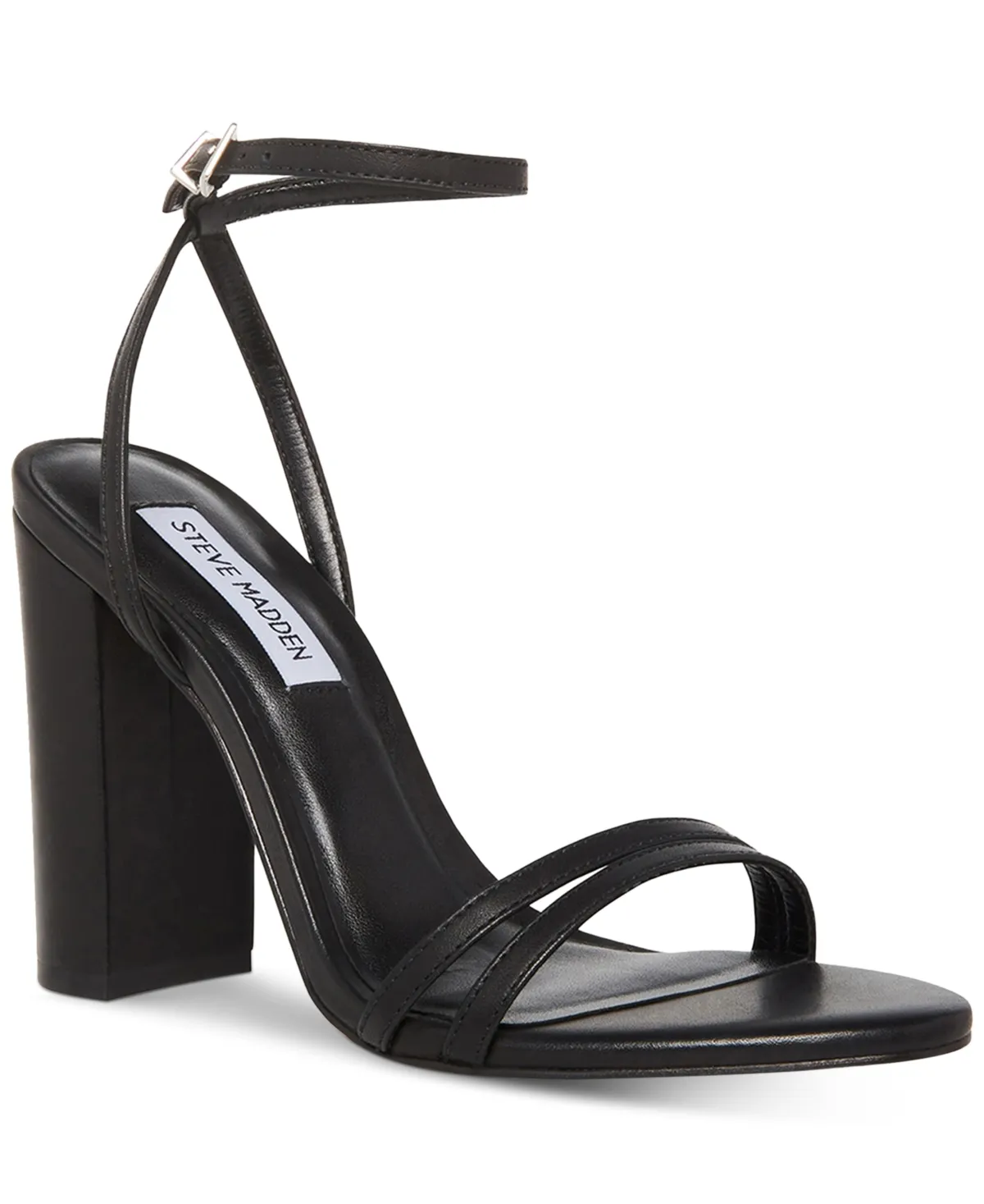 Candid Womens Leather Metallic Slingback Sandals In Black