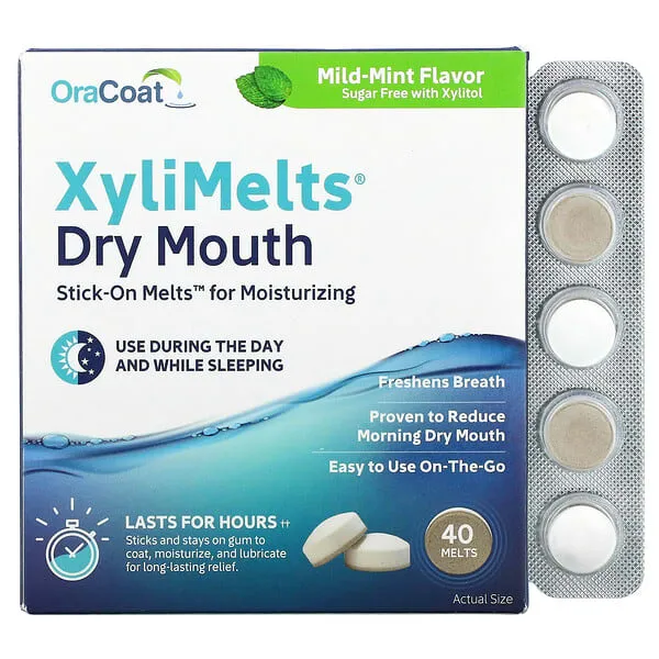 OraCoat XyliMelts for Dry Mouth Relief Mild Mint