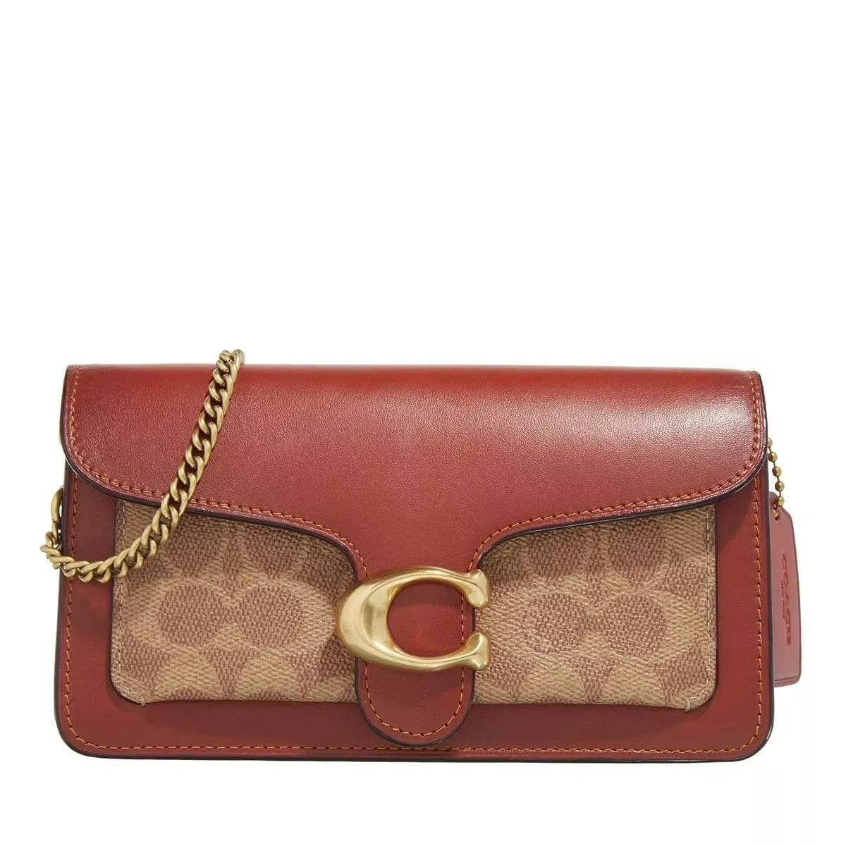 Coach Coated Canvas Signature Tabby Chain Clutch Bag