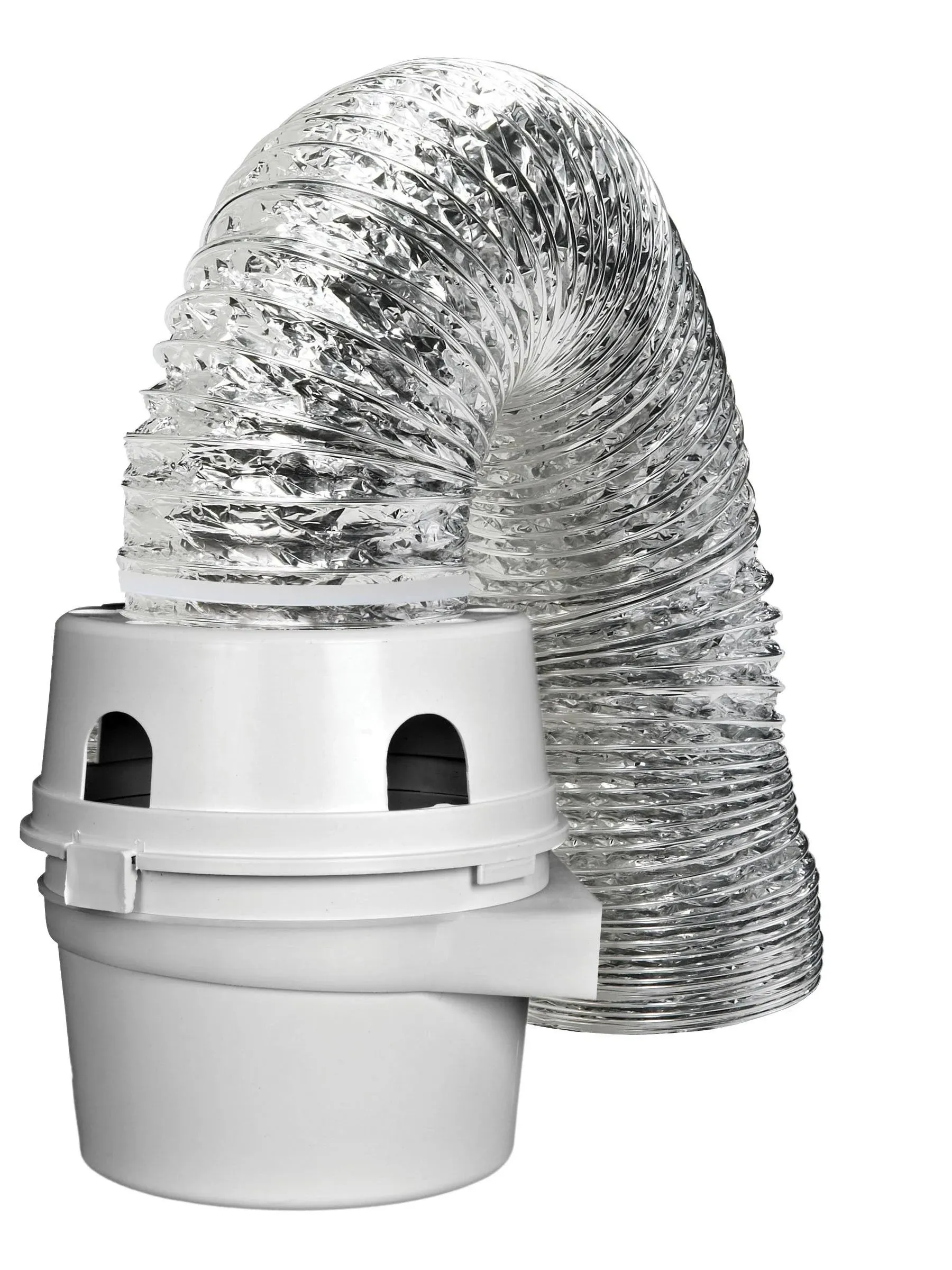 Dundas Jafine TDIDVKZW Indoor Dryer Vent Kit with 4-Inch by 5-Foot ProFlex Duct,