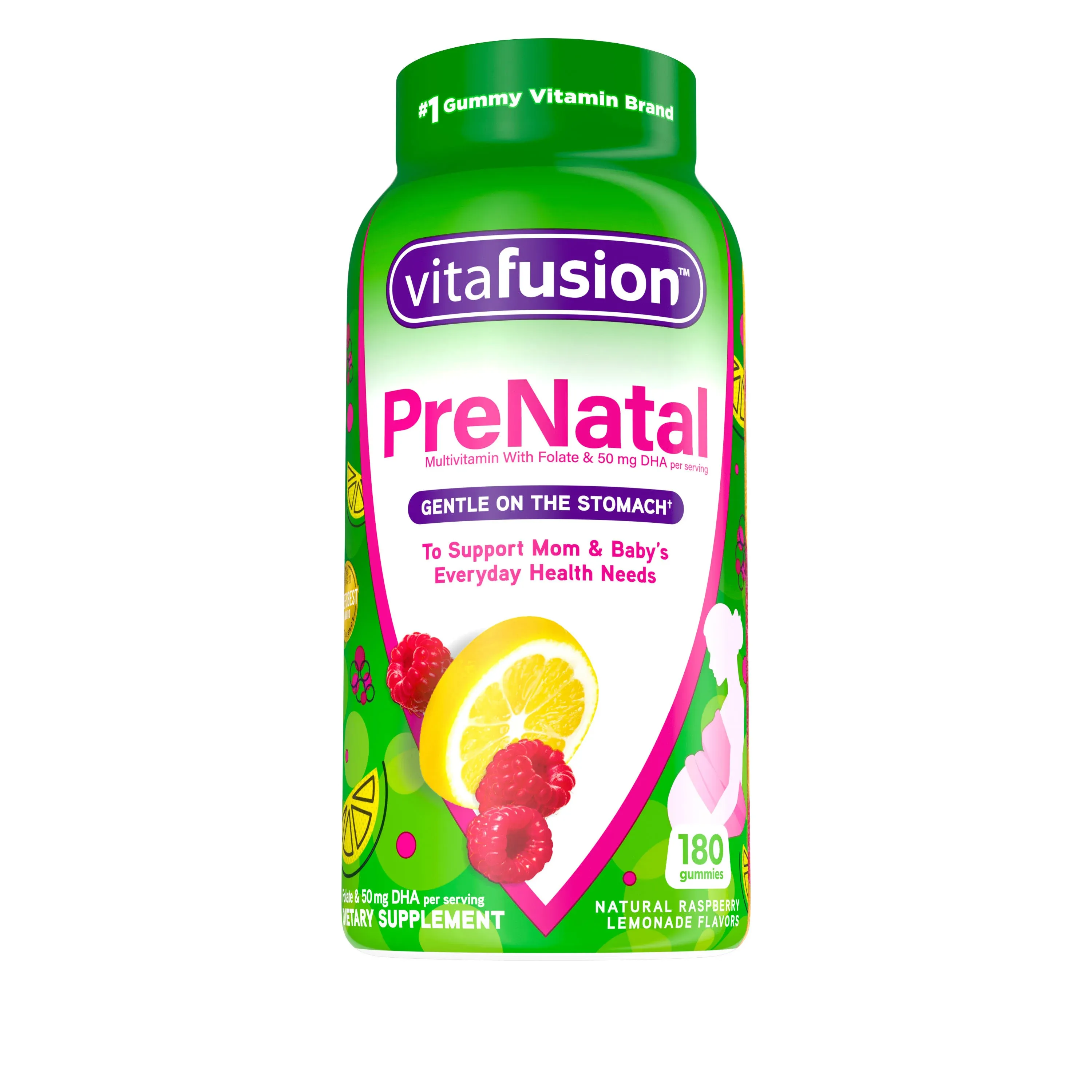 VitaFusion PreNatal Gummy Vitamins, DHA & Folic Acid - 180 count 