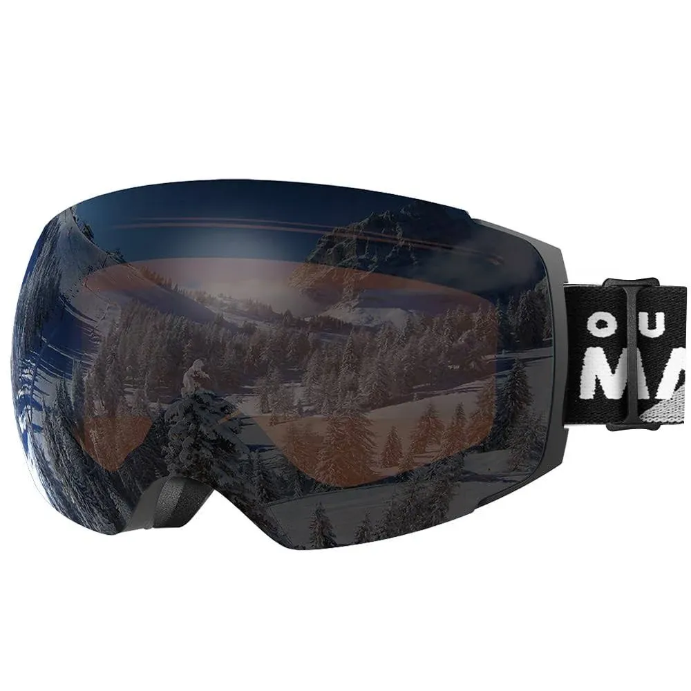 OutdoorMaster Ski Goggles PRO - Blackframe Orangerevosilv<wbr/>erlens Vlt24% 