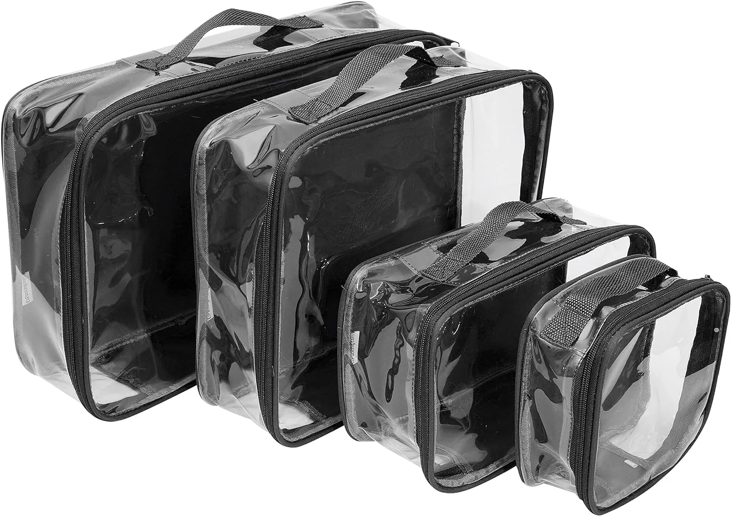 Clear Packing Cubes set of 4 / Packs 7-10 Days of Clothes/Premium PVC Plastic Storage Cube