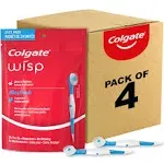 Colgate Max Fresh Wisp Disposable Mini Travel Toothbrushes, Peppermint, 24 Count (Pack of 4)