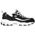 Skechers Women's D'Lites Biggest Fan Athletic Shoes, Black/White, 7.5