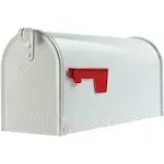 Elite Post-Mount Mailbox, Medium, White Steel