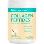 Further Food Vanilla Collagen Peptides Powder Plus Beauty Mushroom, 9 oz (28 Servings)