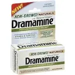 Dramamine Motion Sickness Relief Non-Drowsy Naturals with Natural Ginger, Capsules - 18 count