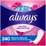 Always Daily Thin Liners, Unscented - Regular (240 ct.) Great Price