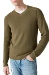 Cloud Soft Cotton Blend V-neck Sweater In Olive Fog