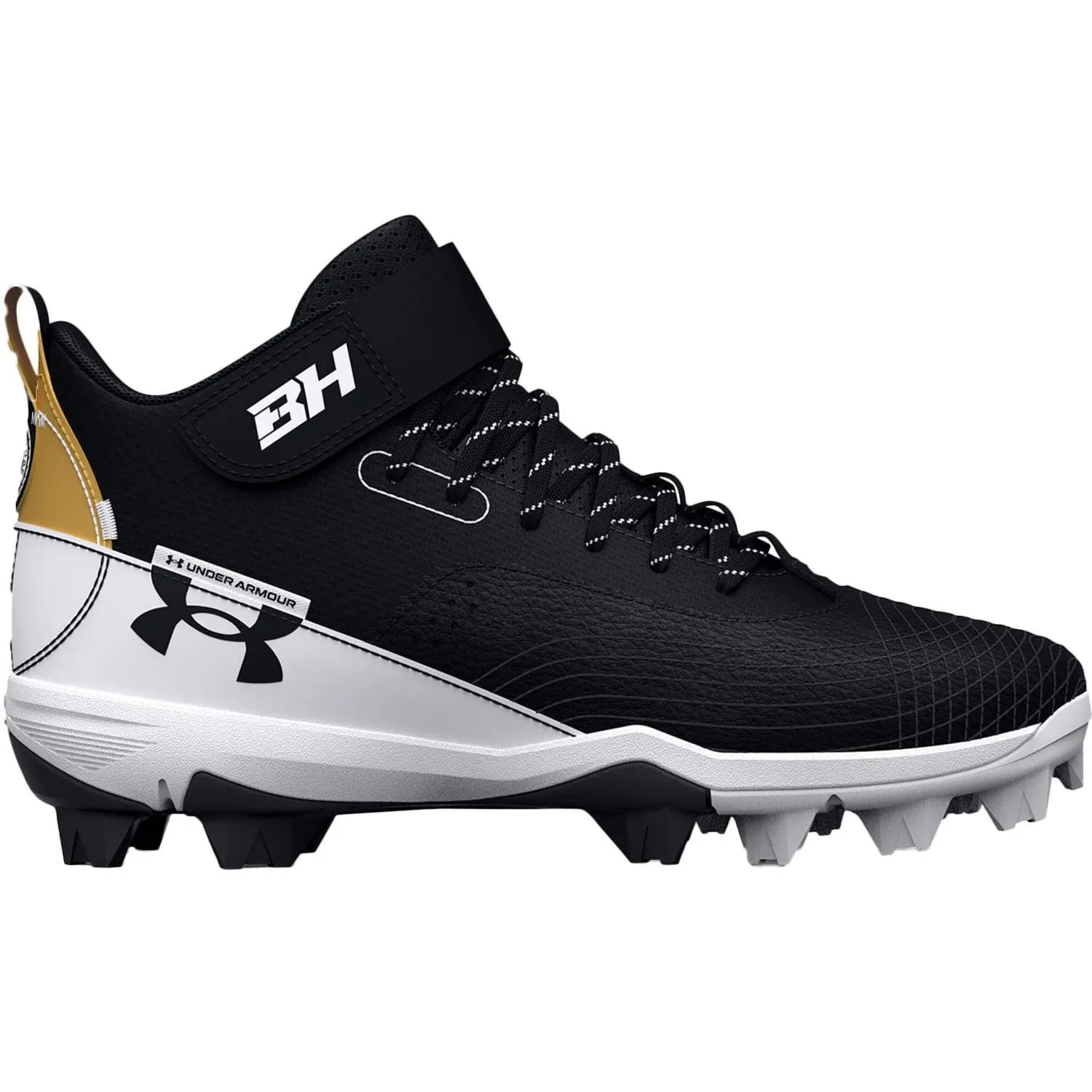 Under Armour Boys' Harper 7 Mid RM Jr. Baseball Cleats - Black, 6