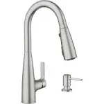 Moen 87627EISRS Haelyn Single-Handle Pull-Down Sprayer Kitchen Faucet with ColorCue Temperature Indicator Finish: Spot Resist Stainless