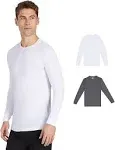 32 Degrees Men's 2-Pack Performance Thermal Baselayer Crewneck Top, Size: Medium, White