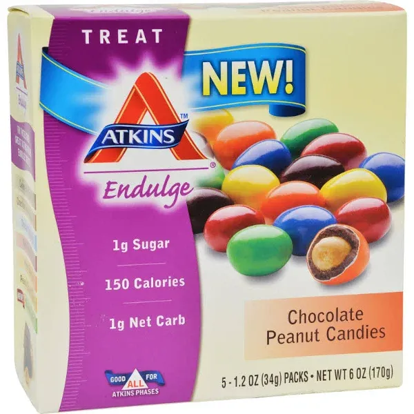 Atkins Endulge Candies, Chocolate Peanut - 5 pack, 1.2 oz packs