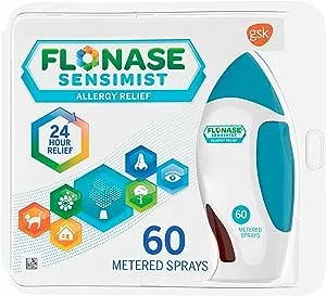 Flonase Sensimist Allergy Relief Nasal Spray for Non-Drowsy, 24-Hour Multi-Symptom Allergy Relief – 60 Sprays