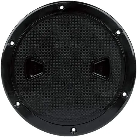 Seaflo 8" Black Boat Round Non Slip Inspection Hatch w/Detachable Cover