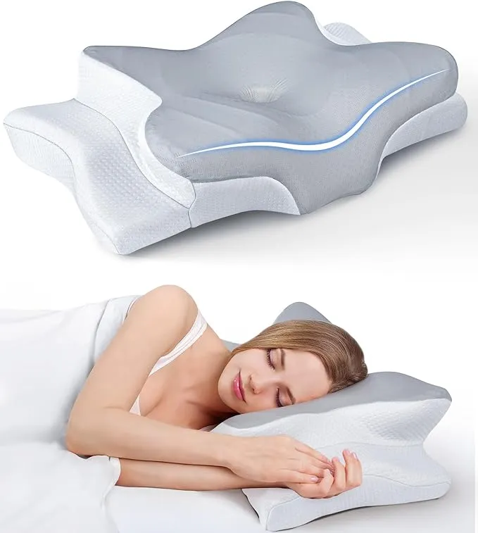 Cozyplayer Ultra Pain Relief Cooling Pillow for Neck Support, Adjustable Cervical Pillow Cozy Sleeping, Odorless Ergonomic Contour Memory Foam Pillows