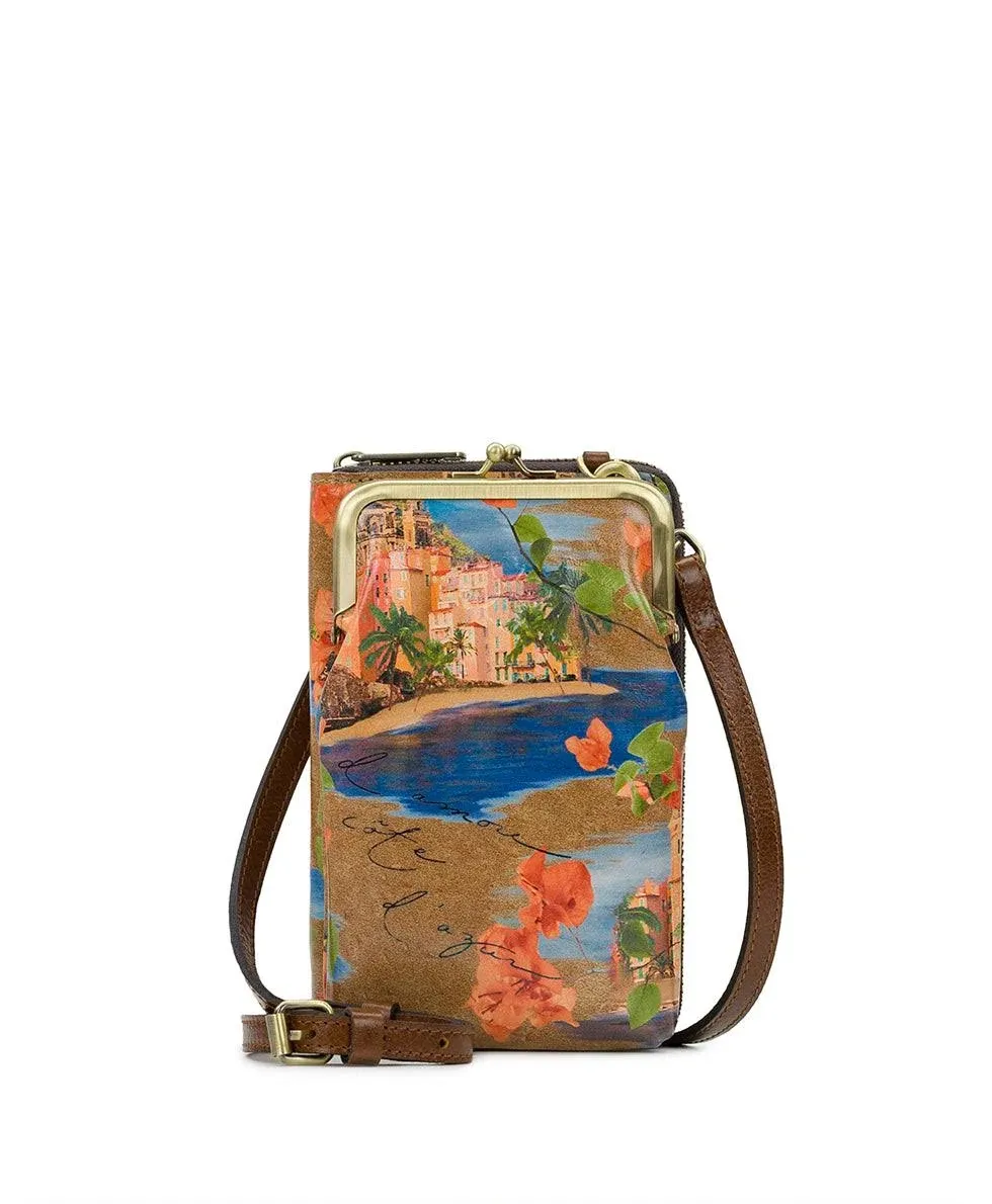 Patricia Nash Pertina Coin Wallet Crossbody Bag French Riviera Printed Leather