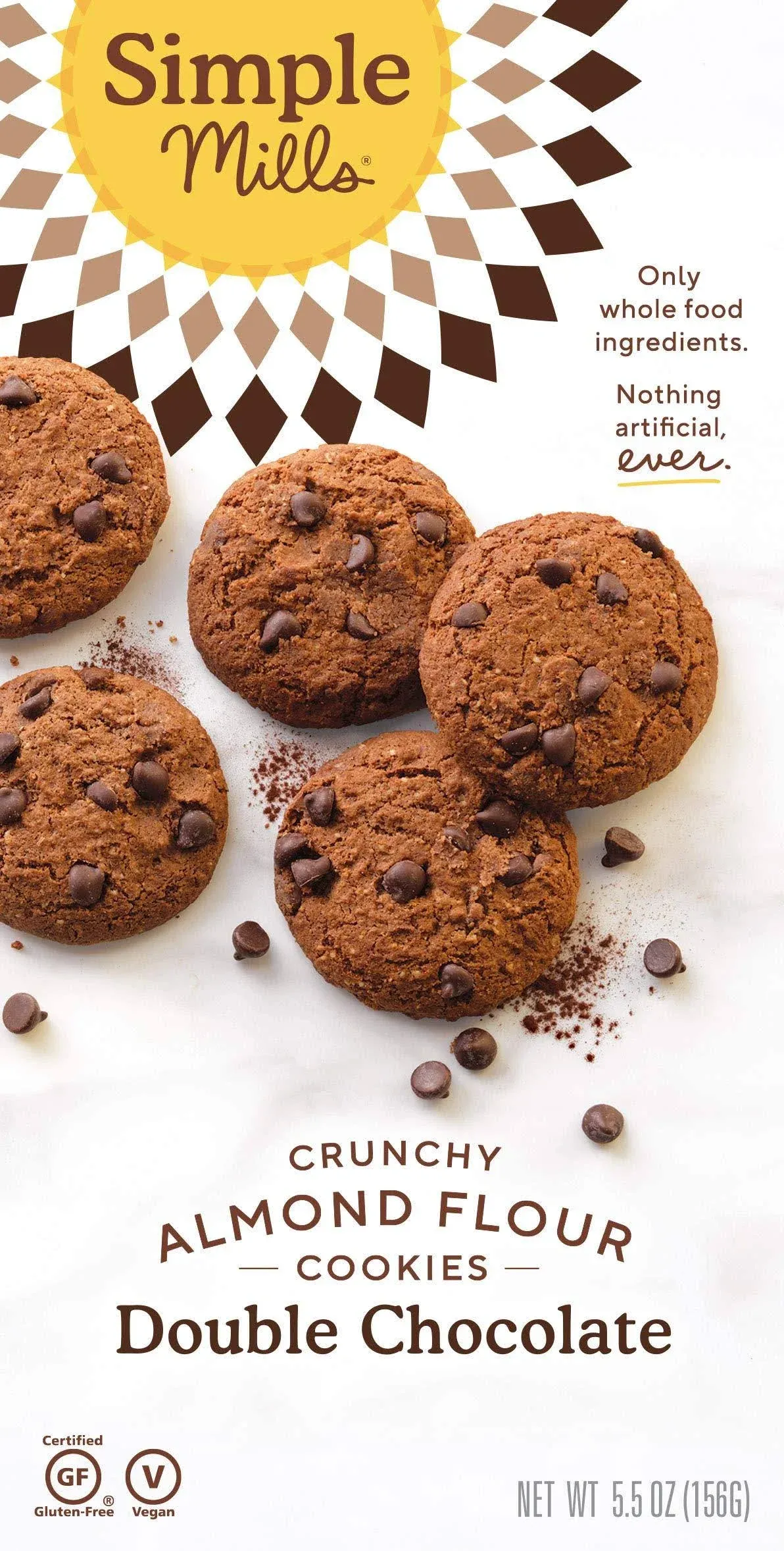 Simple Mills Crunchy Cookies, Chocolate Chip - 5.5 oz box