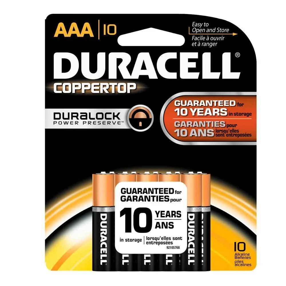 Duracell Coppertop Alkaline AAA Batteries 10-Pack