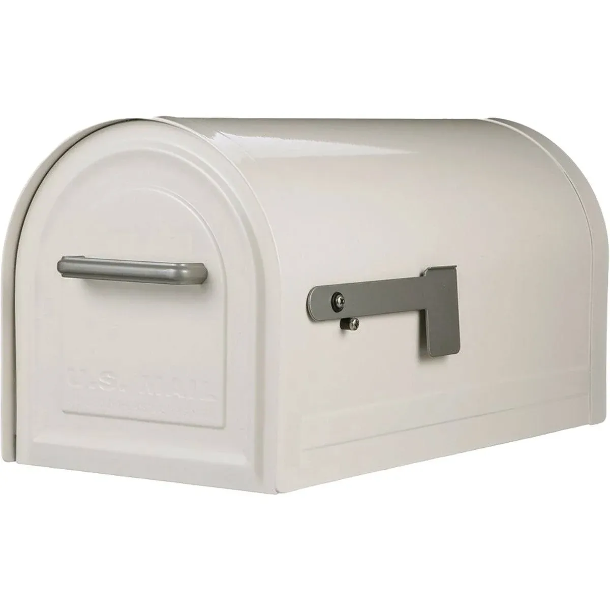 Reliant Large, Locking, Post-Mount Mailbox, White Steel