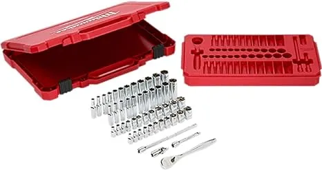 Milwaukee Electric Tools MLW48-22-9004 1/4In Ratchet & Socket Set - SAE & Metric 