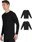 32 Degrees 2 Pack Performance Crew Neck Moisture Wicking Base Layer Small Black